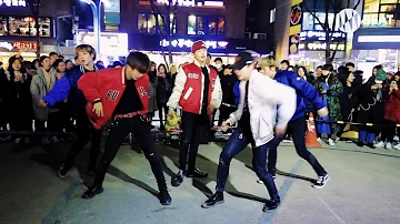 EXO - 으르렁(Growl) & Monster Dance cover Busking in Hongdae