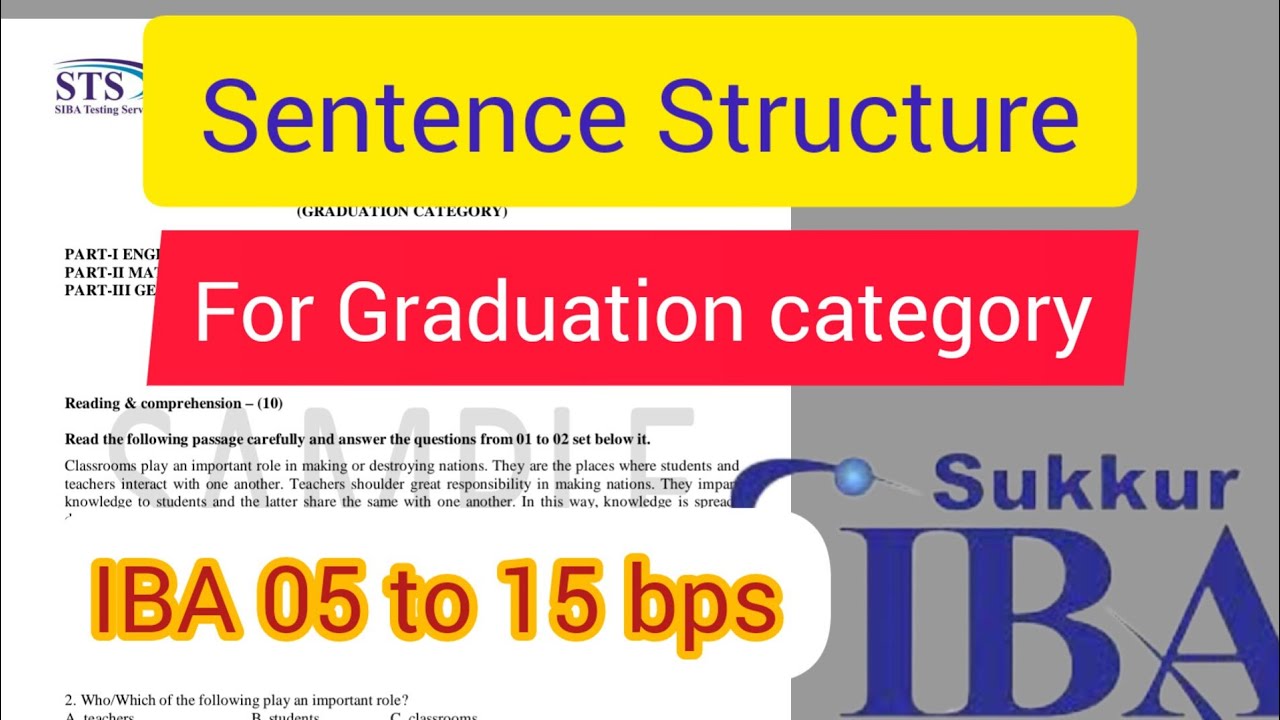 Sentence Structure for IBA test | Sentence and it's Types | bps 05 to 15 | Part 2