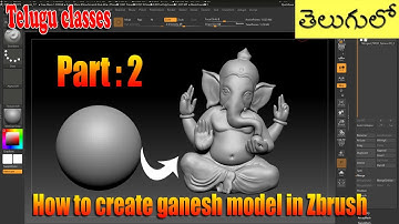 ganesh modeling in zbrush | zbrush tutorials in Telugu | Telugu multimedia