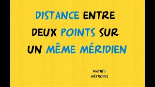 Distance between two points on the same meridian