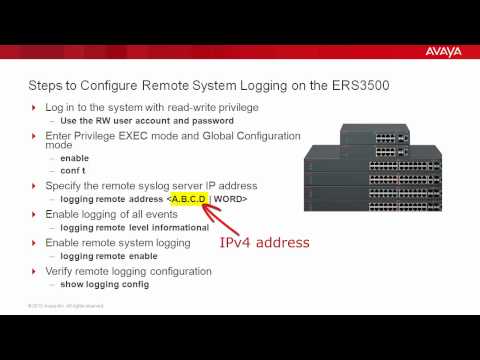 How to Configure Remote System Logging on the Avaya ERS3500