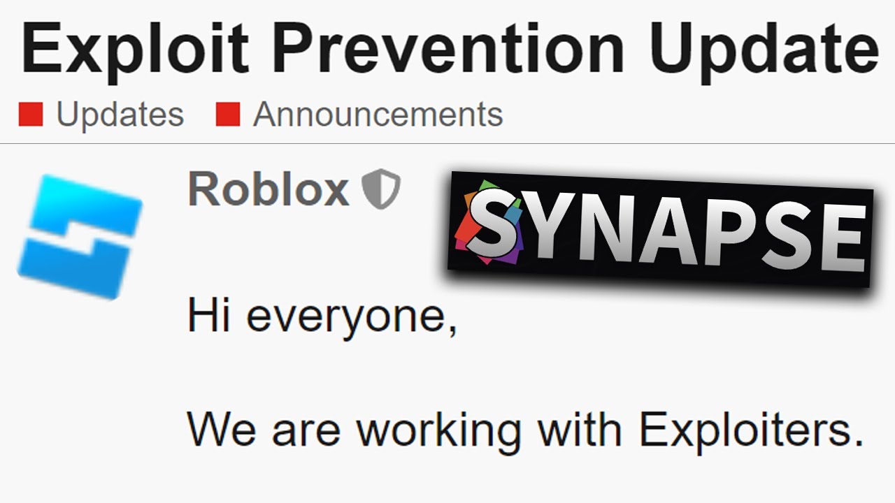 Roblox is working with EXPLOITERS… (Synapse) 