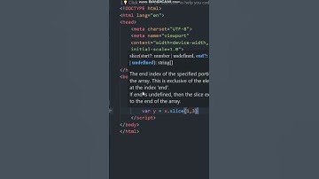 JavaScript Array methods Slice example #shorts #shortvideo #short #javascript