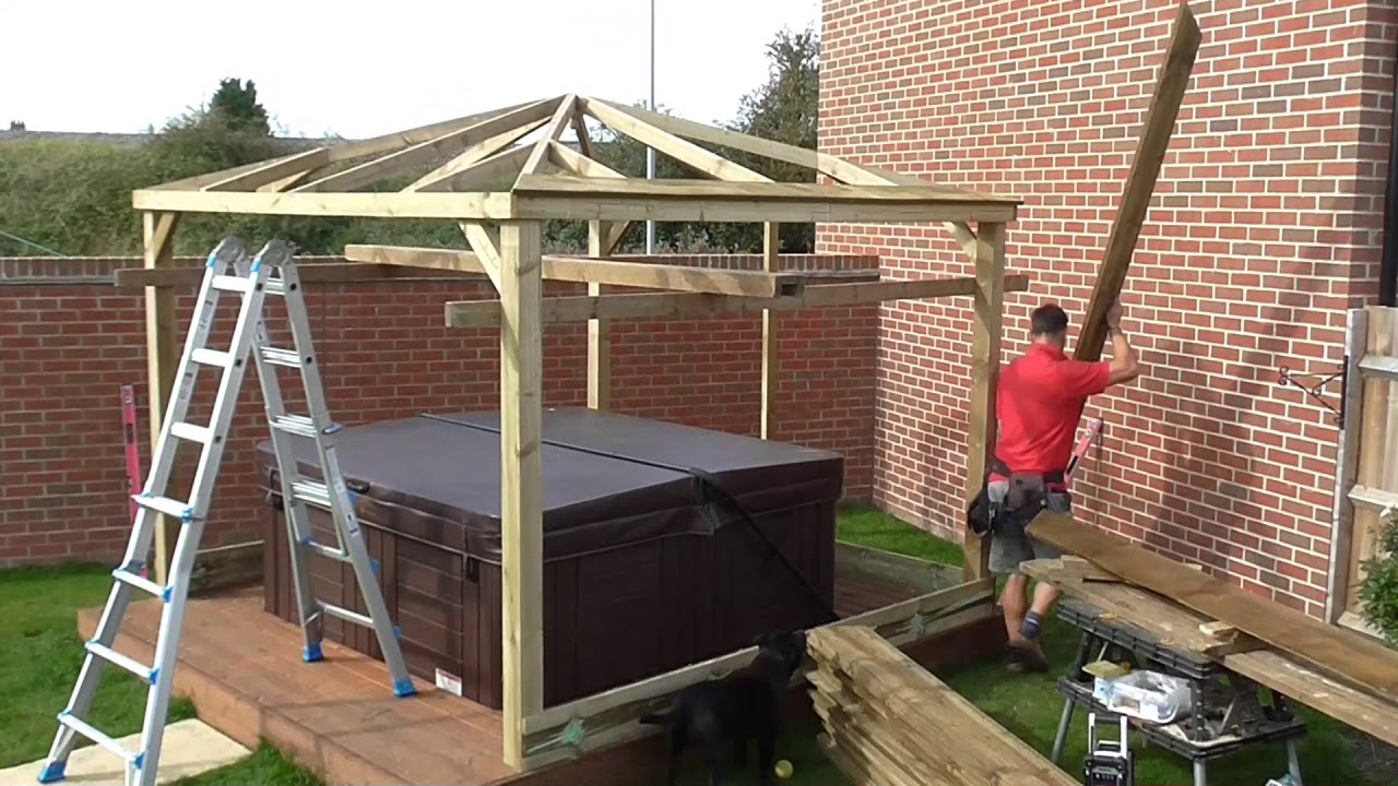 3m gazebo build over hot tub in trowbridge wilts - youtube