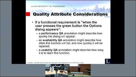 Software Architecture 3 - Software architecture quality attributes and evaluation