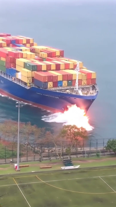 Cargo Ship Collides with Soccer Field #shorts
