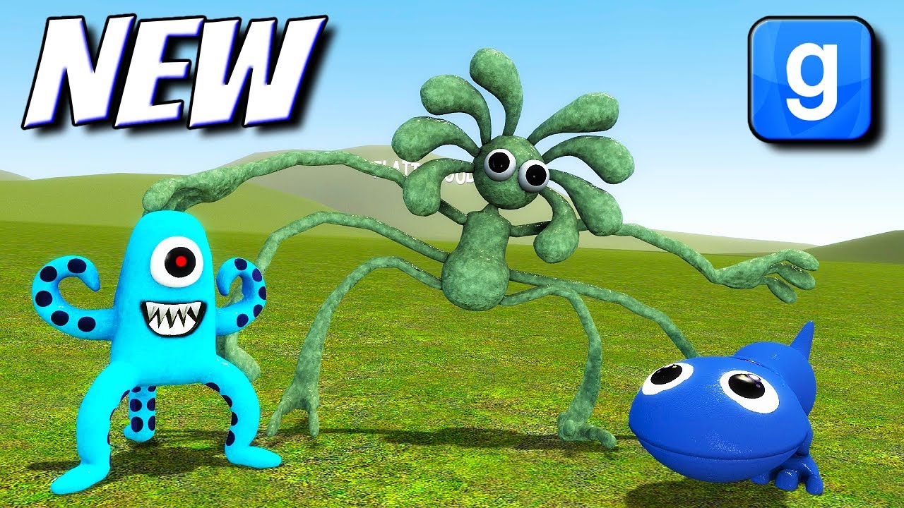 New Roblox Rainbow Friends Monsters In Garry s Mod Cyan Dark Green 