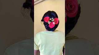 28 million views rose hairstyle 🌹#quickhairstyle #toutrial #partyhairstyle #trand #bunhairstyle