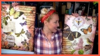 Easy DIY Collages on Canvas // Vintage Spring Decor! screenshot 3
