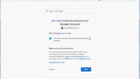 Act 365 Gmail import contacts