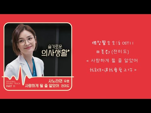 韓中字💊機智醫生生活 OST11 田美都 (전미도) - « 사랑하게 될 줄 알았어 我就知道我會愛上你 »