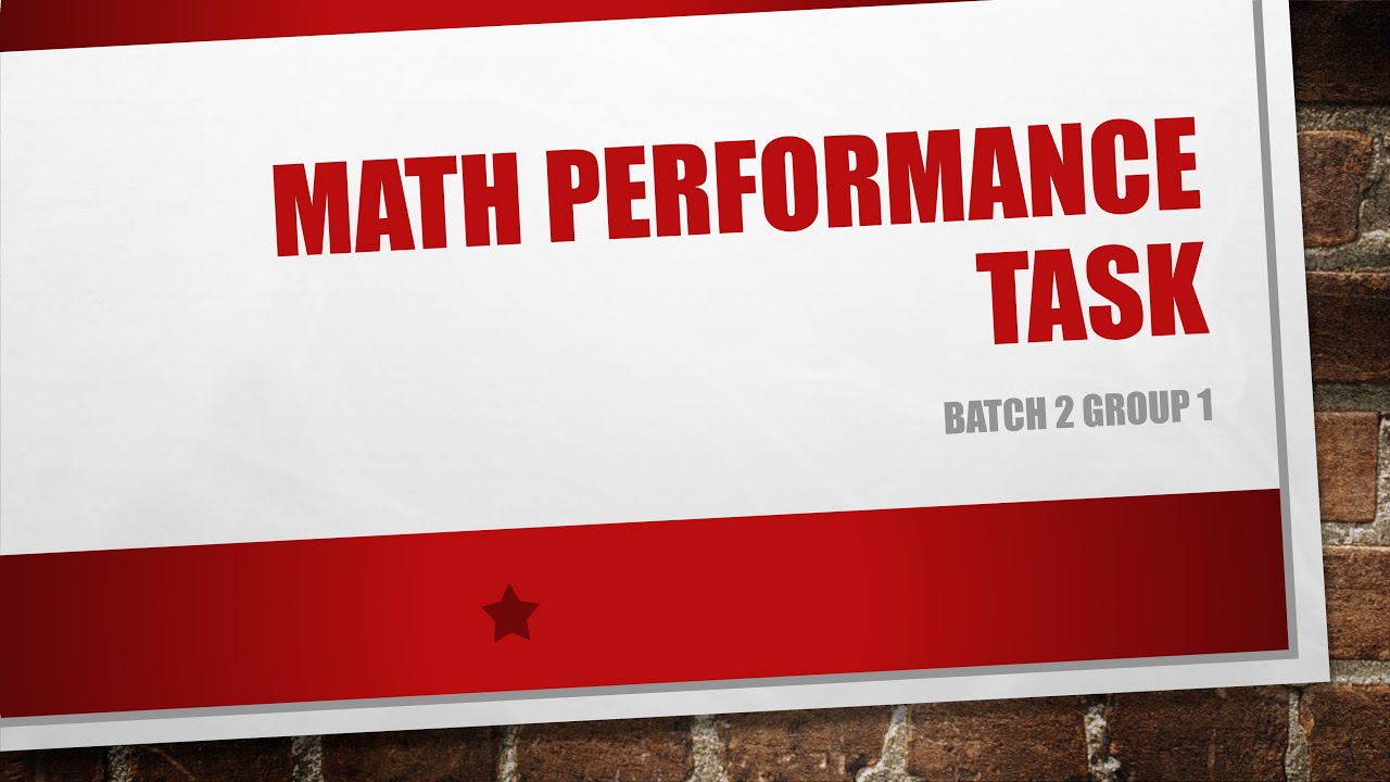 Math Performance Task - YouTube