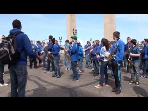 Lower Dauphin Middle School Band in Harrisburg St Patrick's Day Parade 2014