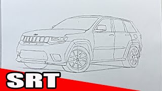 COMO DIBUJAR UNA Jeep Grand Cherokee SRT A LAPIZ