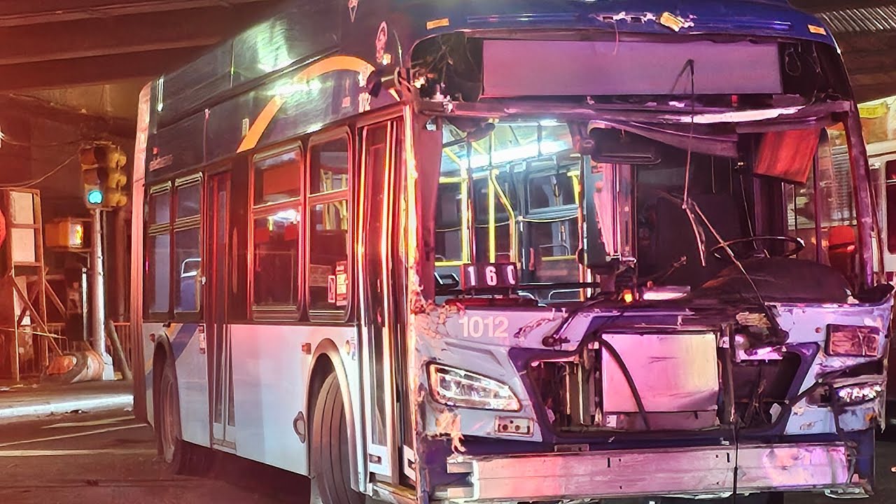 FDNY And NYPD Operate On Scene Of A MTA Bus VS DSNY Trash Truck On fdny-and-nypd-operate-on-scene-of-a-mta-bus-vs-dsny-trash-truck-on