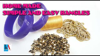 Cream-Colour Bangles // Quick & Easy Bangles // Silk Thread Bangles // Handmade Bangles at home