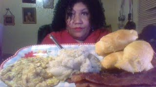 Bacon croissants chicken grits eggs #Mukbang #ASMR #tastysensation #먹방 💋