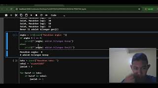 Program Sederhana Python (Genap-Ganjil, Menghitung huruf vokal, Menghitung Pangkat)