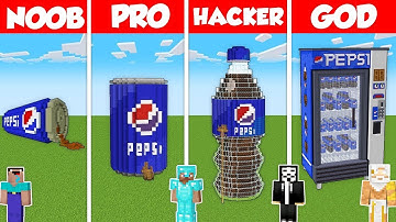PEPSI CAN BASE HOUSE BUILD CHALLENGE - Minecraft Battle: NOOB vs PRO vs HACKER vs GOD / Animation