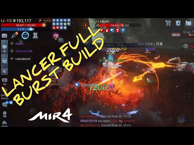 Gaano nga ba kaganda ang Lancer na Burst type? Watch this! | Mir4 class=