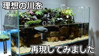 アクアテラリウム　アクアリウム　もーたん ミニ水槽「滝が流れ落ちるアクアテラリウム」 | minirium garden