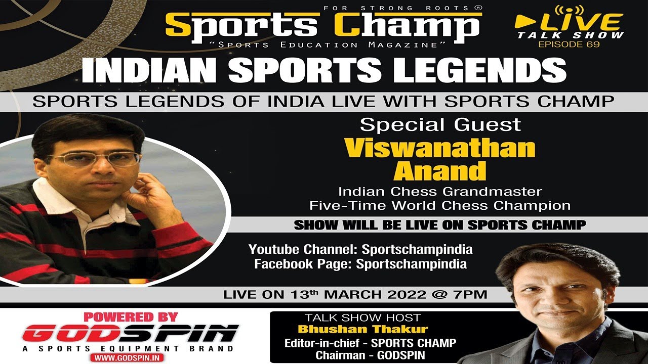 Sports Champ Live Talk Show Ep_69 with Viswanathan Anand 5 Times World Chess Champion