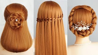 TOP 3 New Hairstyle For Wedding & Party  Easy And Cute Hairstyle For Long Hair