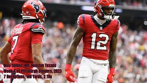 Nico Collins Week 4 Every Target and Catch Houston Texans vs Pittsburgh Steelers NFL 2023