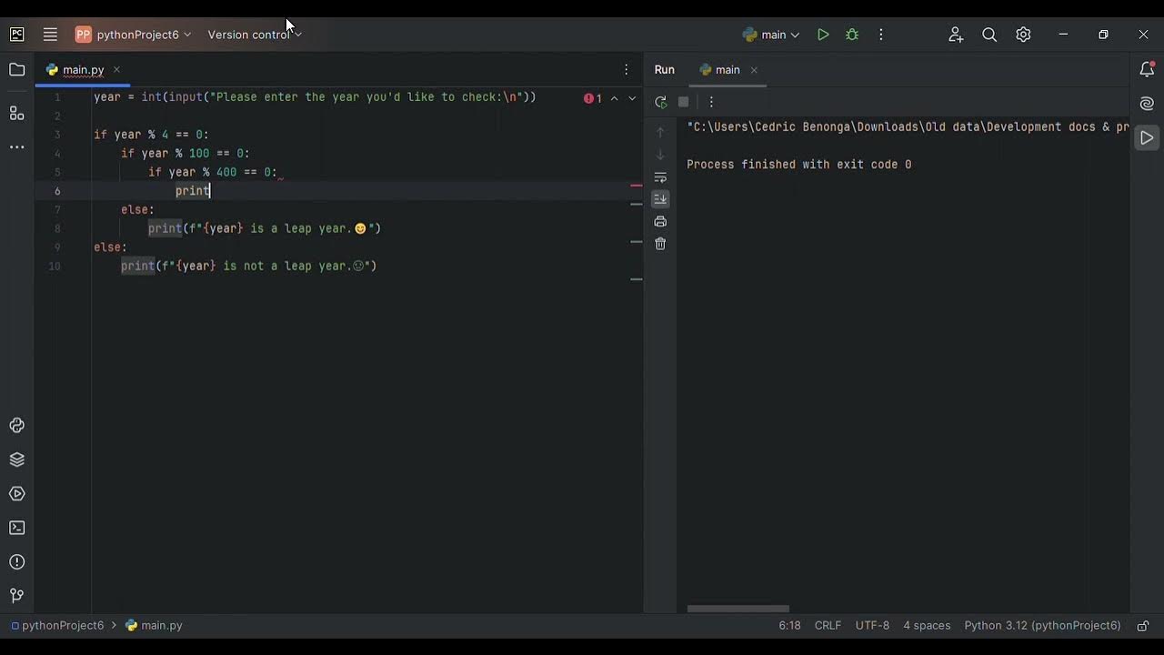 Leap year checker - Python code and explanation - YouTube