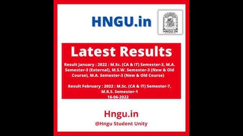 Hngu Results Update ( Link Description In) Hngu.in @Hngu.in #Kssir