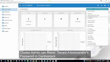 Cluster Admin can Reset the Password for a Tenant Administrator in Centrestack