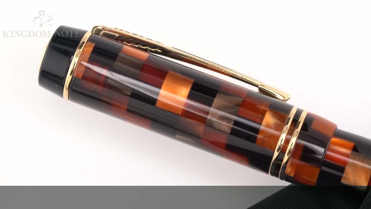 PARKER パーカー 万年筆 デュオフォールド チェック アンバーGT デミ