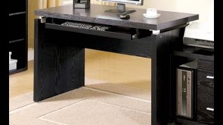 Coaster Peel Black Computer Desk with Keyboard Tray | Computer Desk