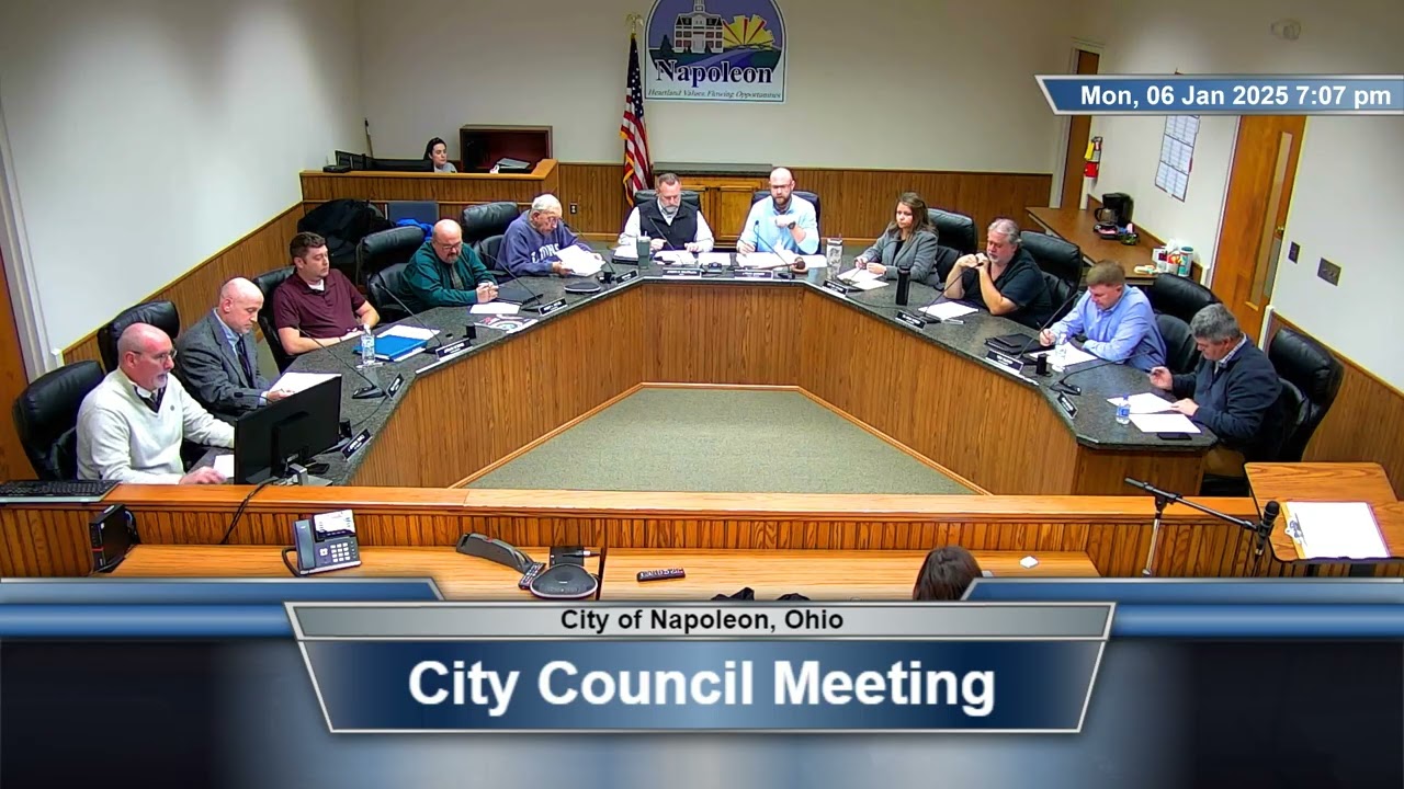 City Council Meeting January 6, 2025 | Napoleon, Ohio