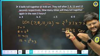 23. 4 bells toll together at 9:00 am. They toll after 7, 8, 11 and 12 seconds respectively. How man