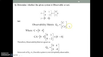State Space Analysis- Controllability & Observability-Kalman