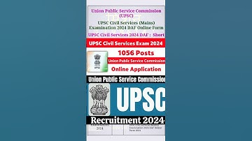 Union Public Service Commission (UPSC) Recruitment 2024 #upsc #ias #upscexam #shorts