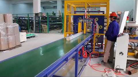 Horizontal stretch wrapper for profile, aluminum, panel