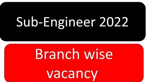 MP SUB-ENGINEER 2022|| BRANCH-WISE VACANCY|| 2557 POST   ARBIND YADAV SIR