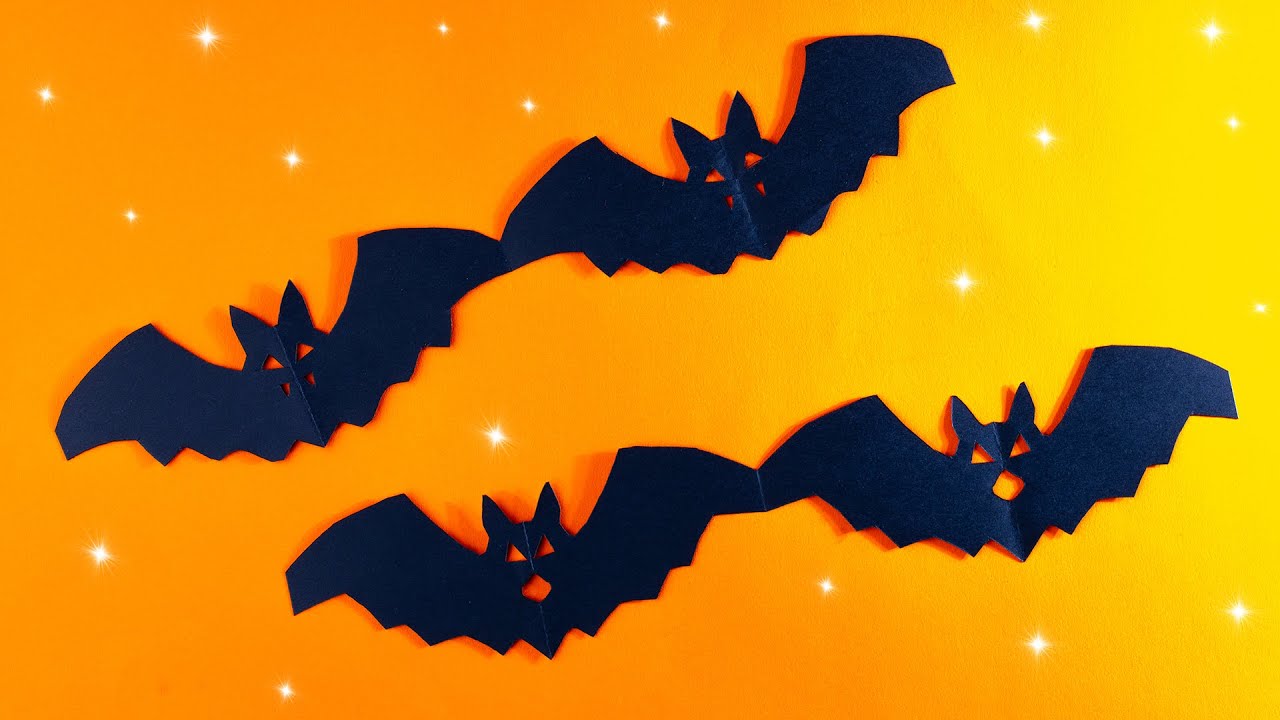 Halloween Handmade Decor How Make Funny Paper Bat Cutting Shape Stock Photo  by ©Renderdoll 415339954
