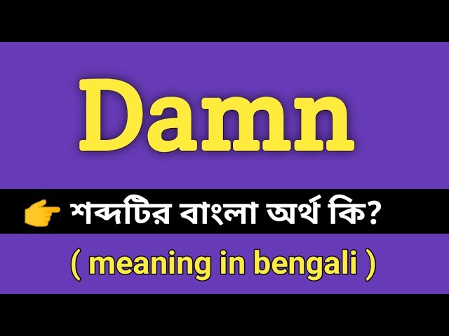 Bangla Meaning of Damn