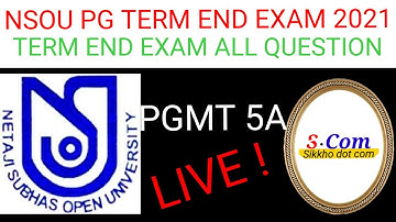 NSOU PGMT 5A TERM END EXAM PAPER 2021