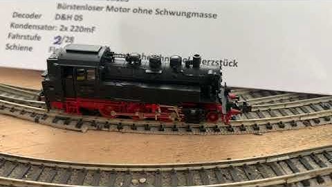 Fleischmann BR 64 N gauge with Tramfabriek Coreless motor upgrade and Stay Alive capacitors.