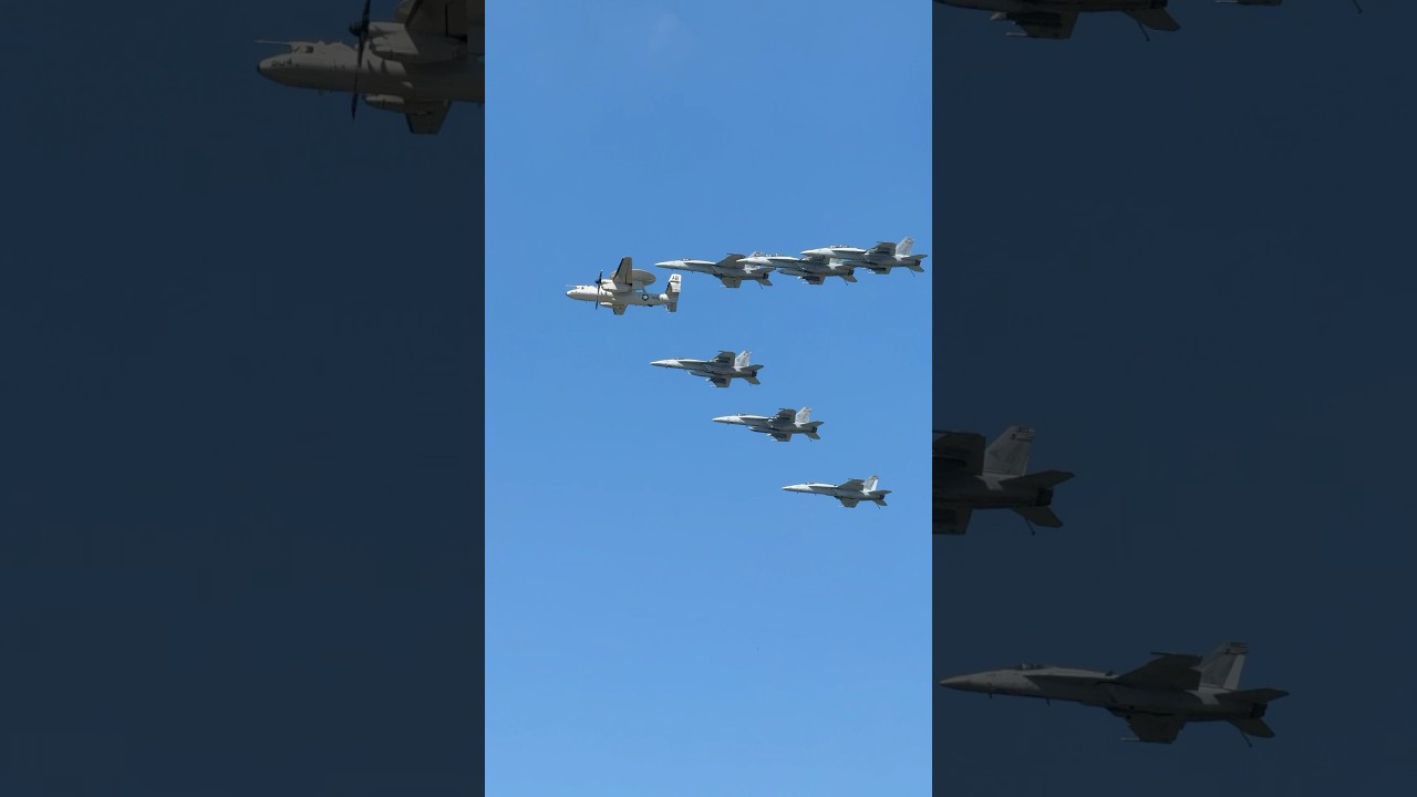 United States Navy “Fleet Flyby” F-18 Super Hornets + E-2D Hawkeye 2025 NAS Oceana Air Show!