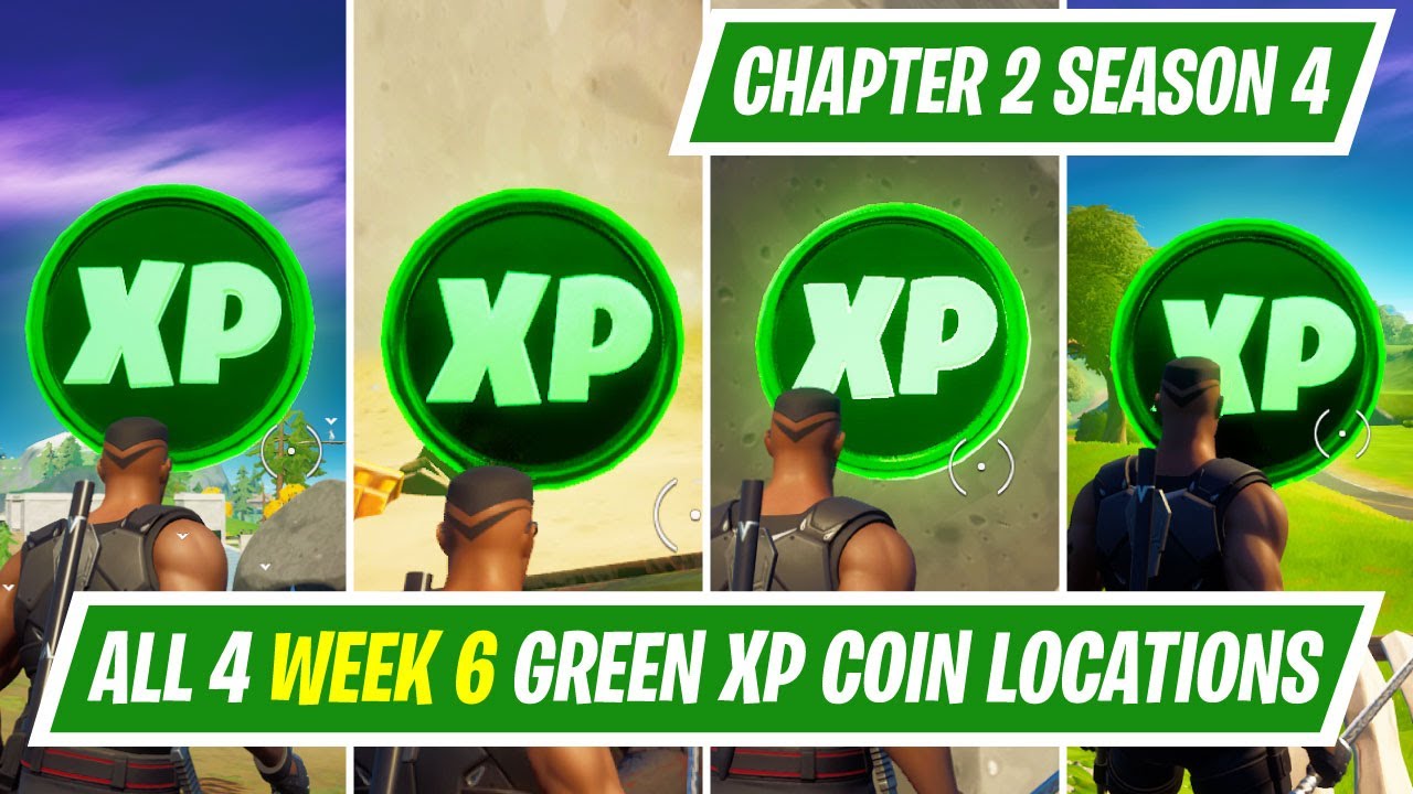 All Week 6 Green Xp Coin In Fortnite Chapter 2 Season 4 Youtube
