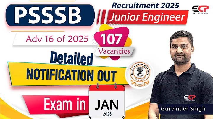 107 Vacancies, PSSSB JE Adv 16 of 2025 Detailed Notification out | ME, Civil, Electrical