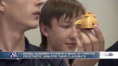 Students at Doral Academy create 3D printed prosthetic arm for their classmate