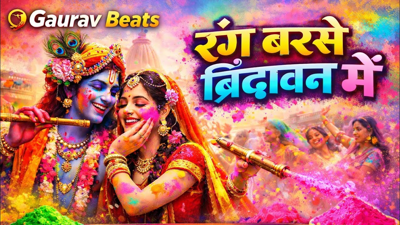 राधा संग कान्हा की होली 🌸 | रंग बरसे वृंदावन में | Radha Krishna Holi Bhajan | Gaurav Beats