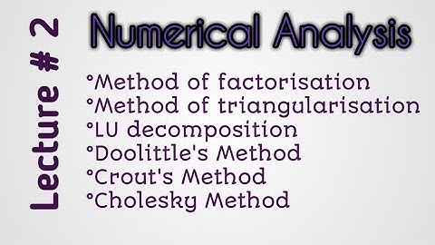 LU decomposition| Doolittle