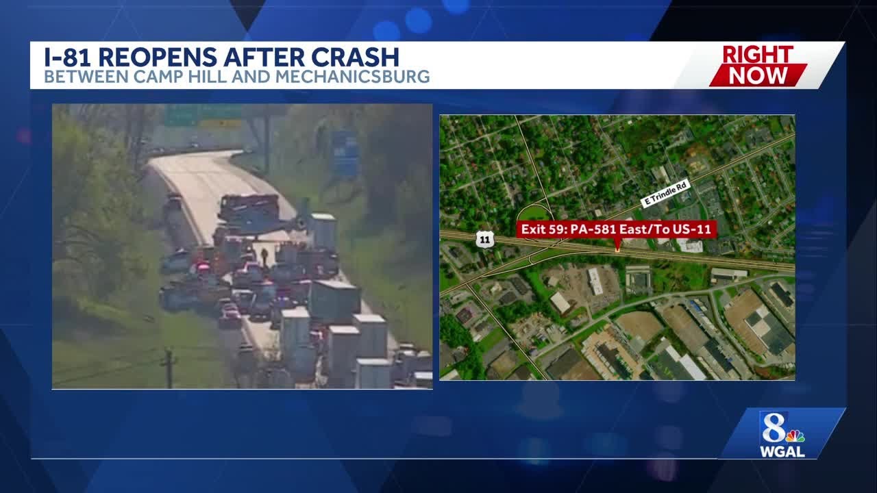 UPDATE: I-81 in Cumberland County reopens after vehicle crash - YouTube